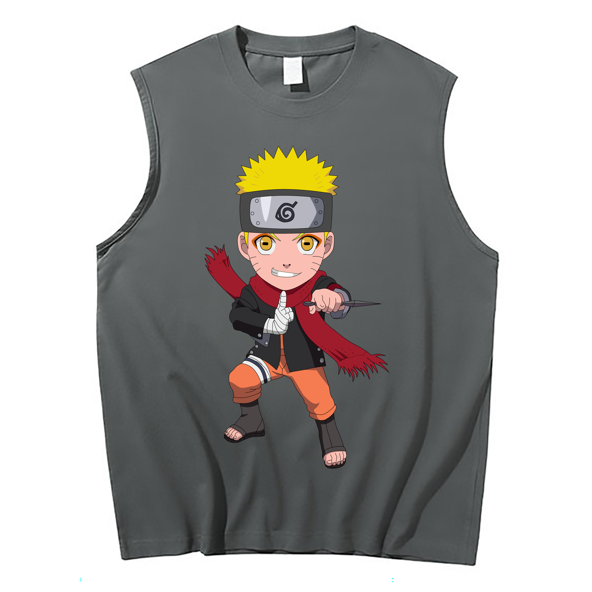 （画像用） NARUTO -ナルト- うずまき ナルト Uzumaki Naruto コットン100％タンクトップ（フロントプリント）